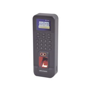 Kit de Control de Acceso TODO INCLUIDO con Lector de Huellas y Tarjetas / 3,000 Huellas / Compatible con App Hik-Connect / Incluye Electroimán Botón de Salida y Montajes Z y L para imán (DS-K1T804)