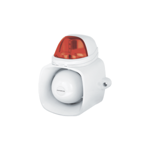 Sirena / Luz Estroboscópica Autónoma / Color Rojo 4 en 1 / IP65 / Uso Interior y Exterior / 12 Vcd / Múltiples Tipos de Notificación / Estroboscópica, de Sirena o de Audio / MODELO SH816SSMQ/R