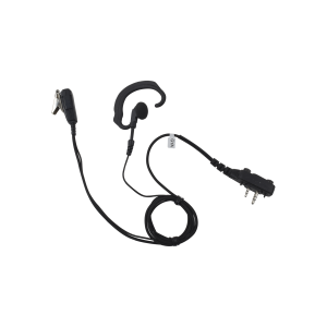 Micrófono de solapa con gancho suave para la oreja y fibra trenzada para puerto de accesorios ICOM de 2 pines con tornillos